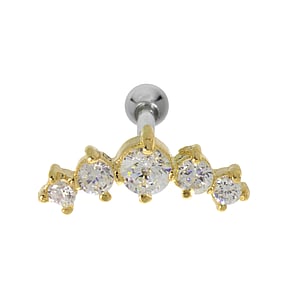 Ohrpiercing Chirurgenstahl 316L Zirkonia Gold-Beschichtung (vergoldet)