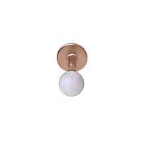 Ear piercing out of Surgical Steel 316L with PVD-coating (gold color) and Synthetic opal. Bar length:8mm. Thread:1,2mm. Diameter:3,5mm.