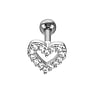 Ohrpiercing Chirurgenstahl 316L Kristall Herz Liebe