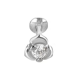 Ohrpiercing Chirurgenstahl 316L Silber 925 Zirkonia Blume Rose