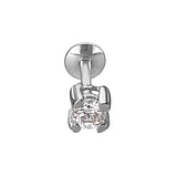 Piercing orecchio Argento 925 rodiato Zircone