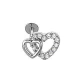 Ohrpiercing Chirurgenstahl 316L Kristall Herz Liebe