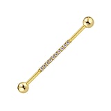 Industrial Piercing Zirkonia Chirurgenstahl 316L PVD Beschichtung (goldfarbig) Streifen Rillen Linien