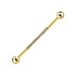 Piercing industrial Zircon Acier chirurgical 316L Revtement PVD (couleur or) Bandes Rayures Zbrure