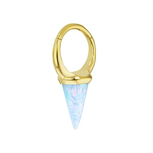 Ear piercing Surgical Steel 316L PVD-coating (gold color) Synthetic opal Drop drop-shape waterdrop