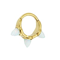 Ohrpiercing aus Chirurgenstahl 316L mit PVD Beschichtung (goldfarbig) und Synthetischer Opal. Durchmesser:8mm.  Tropfen Tropfenform Wassertropfen