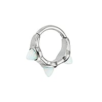 Piercing d'oreille en Acier chirurgical 316L avec Opale synthtique. Diamtre:8mm. Pas-de-vis:1,2mm.  Goutte Forme de goutte