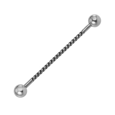 Piercings Industriales De Acero Quirúrgico 316L - Paquete De 2 Unidades, Calibre 14 (1,6 Mm) X 32 Mm Con Bolas De 4 Mm