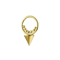 Ohrpiercing aus Chirurgenstahl 316L mit PVD Beschichtung (goldfarbig). Querschnitt :0,8mm. Durchmesser:8mm. Breite:5mm. Glnzend.