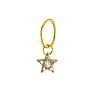 Ear piercing Surgical Steel 316L PVD-coating (gold color) Crystal Star