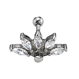 Bague Cocktail En Argent Avec Cristal De Titane 22x16 Mm - Taille 58/59 (environ 19) - Neuve Sans Boîte