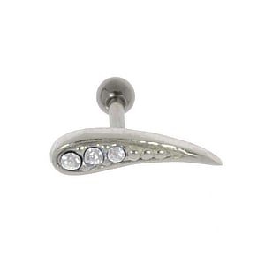 Ear piercing Surgical Steel 316L Crystal silver-plated brass Drop drop-shape waterdrop