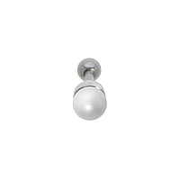 Ohrpiercing aus Chirurgenstahl 316L mit Messing mit Silberbeschichtung und Synthetische Perle. Gewinde:1,2mm. Stablänge:6mm. Durchmesser:3mm.