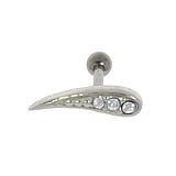 Ear piercing Surgical Steel 316L silver-plated brass Crystal Drop drop-shape waterdrop