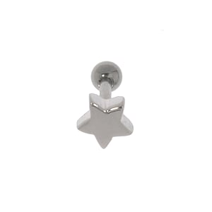 Ear piercing Surgical Steel 316L silver-plated brass Star