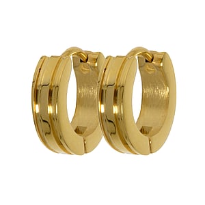 Hoops Surgical Steel 316L Gold-plated Stripes Grooves Rills