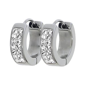 Hoop earrings with crystals Surgical Steel 316L Premium crystal