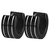 Hoops Surgical Steel 316L Black PVD-coating Stripes Grooves Rills