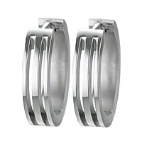 Hoops out of Surgical Steel 316L. Diameter:20mm. Width:5mm. Shiny.  Stripes Grooves Rills Lines