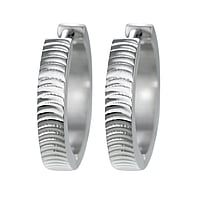 Hoops out of Surgical Steel 316L. Diameter:20mm. Width:4mm. Shiny.  Stripes Grooves Rills Lines Wave