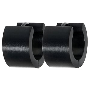 Orecchini a cerchio larghi Metallo chirurgico 316L Rivestimento PVD (nero)