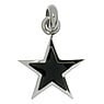 Stainless steel pendant Stainless Steel Black PVD-coating Star