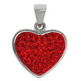 Stainless steel pendant Stainless Steel Crystal Heart Love