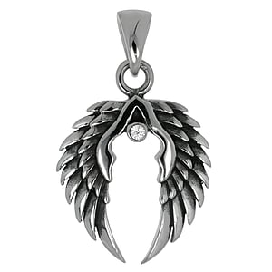 Stainless steel pendant Stainless Steel Crystal Wings