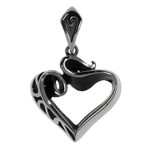 Stainless steel pendant Stainless Steel Heart Love Love Affection Tribal_pattern