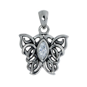 Stainless steel pendant Stainless Steel Crystal Tribal_pattern Butterfly