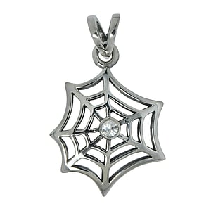 Stainless steel pendant Stainless Steel Crystal Spider Spider_web