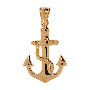Stainless steel pendant Stainless Steel PVD-coating (gold color) Anchor rope ship