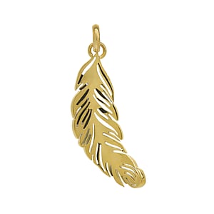 Stainless steel pendant Stainless Steel Gold-plated Feather