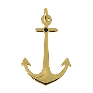 Stainless steel pendant Stainless Steel zirconia Gold-plated Anchor rope ship