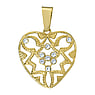 Stainless steel pendant Stainless Steel Crystal PVD-coating (gold color) Heart Love Tribal_pattern