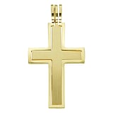 Edelstahl Anhnger Edelstahl PVD Beschichtung (goldfarbig) Kreuz