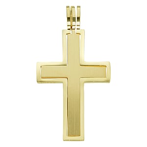 Edelstahl Anhnger Edelstahl PVD Beschichtung (goldfarbig) Kreuz