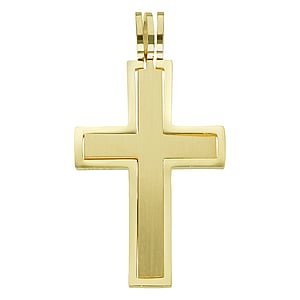 Pendentif en acier Acier inoxydable Revtement PVD (couleur or) Croix