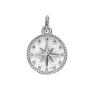 Stainless steel pendant Diameter:16mm. Eyelet's transverse diameter:4,0mm. Eyelet's longitudinal diameter:4,0mm.  Anchor rope ship boat compass