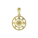 Stainless steel pendant Stainless Steel PVD-coating (gold color) Crystal Anchor rope ship