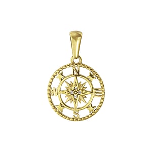 Stainless steel pendant Stainless Steel PVD-coating (gold color) Crystal Anchor rope ship