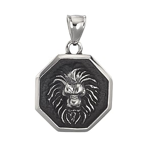 Pendentif en acier Acier inoxydable Revtement PVD noir Lion
