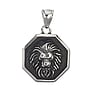 Stainless steel pendant Stainless Steel Black PVD-coating Lion