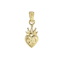 Stainless steel pendant with Gold-plated. Width:8mm. Eyelet's transverse diameter:2,7mm. Eyelet's longitudinal diameter:3,4mm.  Heart Love Crown Leaf Plant pattern