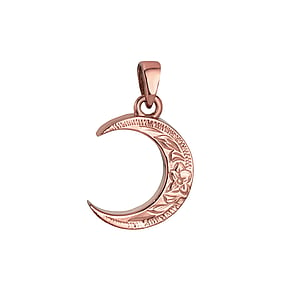 Stainless steel pendant Stainless Steel PVD-coating (gold color) Moon Half_moon Half-moon Leaf Plant_pattern