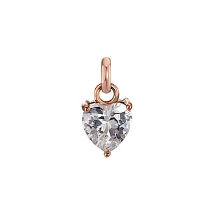 Stainless steel pendant Stainless Steel PVD-coating (gold color) zirconia Heart Love