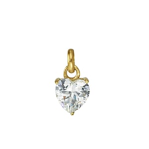 Stainless steel pendant Stainless Steel PVD-coating (gold color) zirconia Heart Love