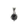 Pendentif de pierre Acier inoxydable Onyx noir Feuille Motif_floral