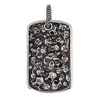 Stainless steel pendant Width:24,5mm. Height:40mm. Eyelet's transverse diameter:6,3mm. Eyelet's longitudinal diameter:5,9mm.  Skull Skeleton Eternal Loop Eternity Everlasting Braided Intertwined 8