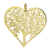 Stainless steel pendant Stainless Steel Gold-plated Heart Love Tree Tree_of_Life